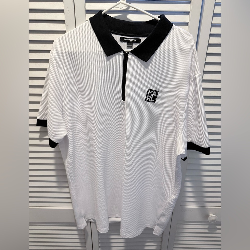 Karl Lagerfeld Quarter-Zip Dress Polo NWOT